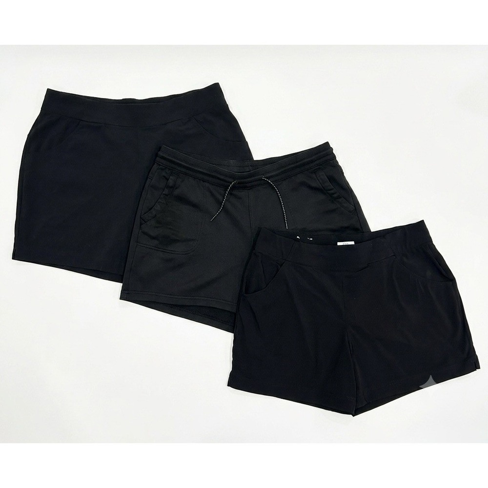 Lot Of 3 Columbia Women's Shorts XL Black Anytime Casual Hiking Hart Mountain